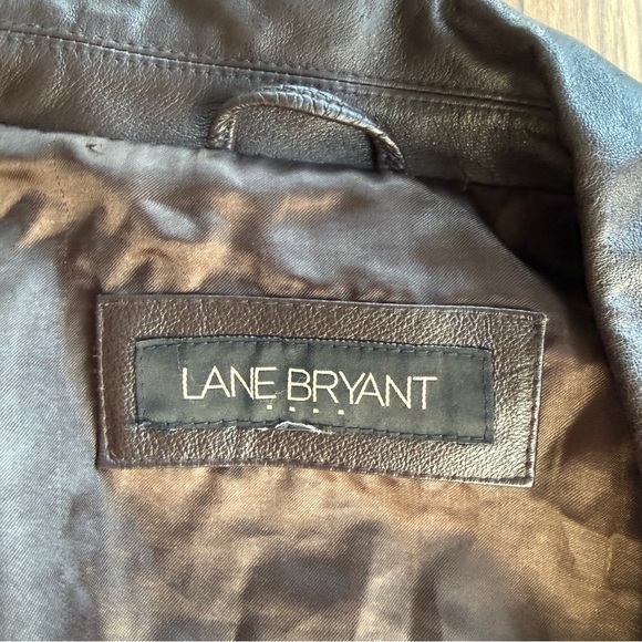 Lane Bryant Brown Leather Jacket Blazer 2X - Picture 2 of 8